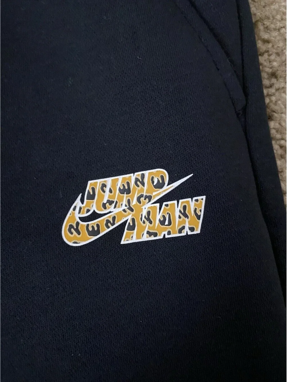 Jordan Jumpman Cheetah Print Logo Joggers Black Men’s Size L DQ8100-010 New